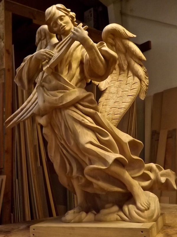Agrell Architectural Carving: Hand carved angel in progress. St Paul's Minnesota
