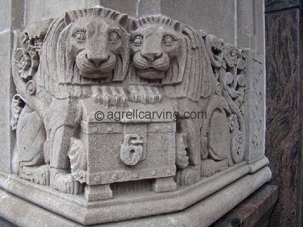 Williamsburg Savings Bank Tower. Stone carved lion