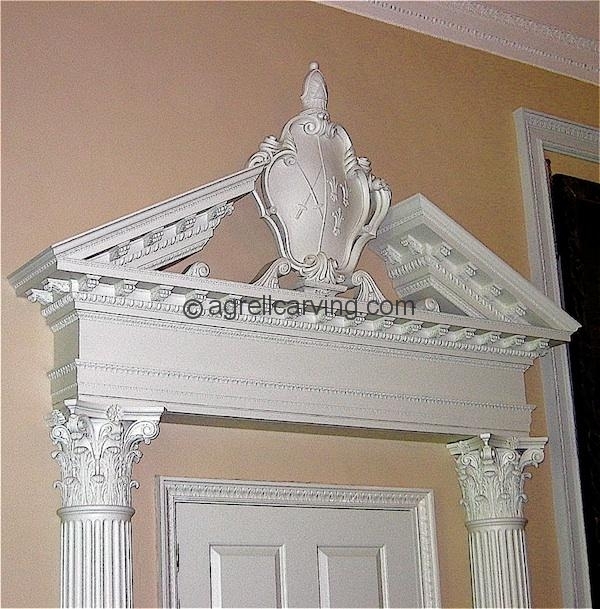 Agrell Architectural Carving: Fulham Palace Bishop Sherlocks room. Hand carved coat of arms
