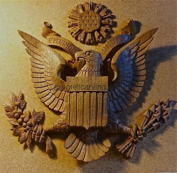 Agrell Architectural Carving: Heraldry carving, hand carved eagle