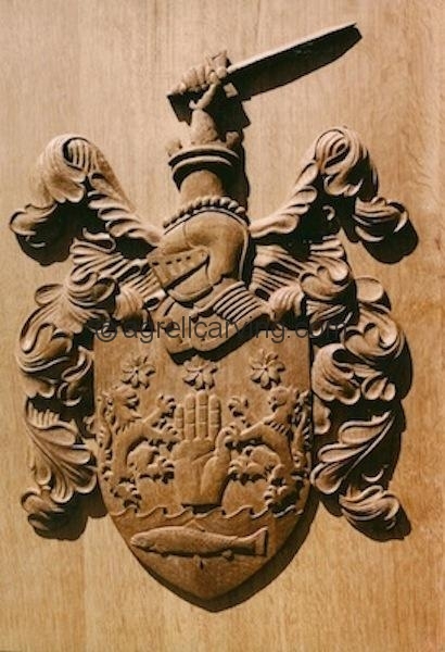 Agrell Architectural Carving: Hand carved coat of arms