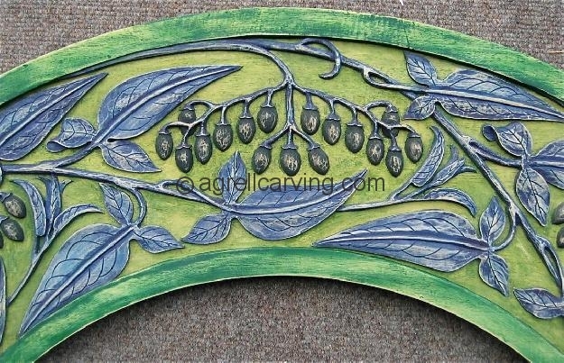 Agrell Architectural Carving: Painted hand carved panel 1