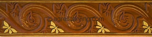 Agrell Architectural Carving: Painted hand carved panel 3