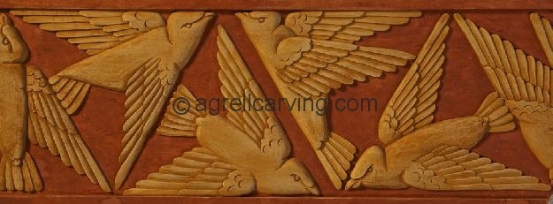 Agrell Architectural Carving: Painted hand carved panel 4