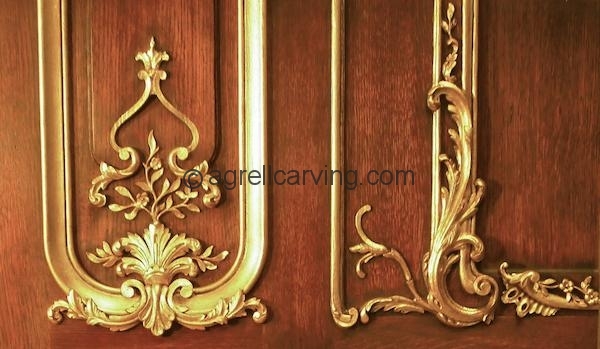Agrell Architectural Carving: Gilded hand carved French panel
