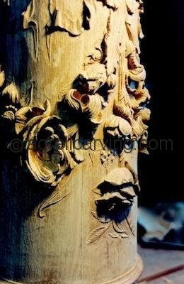 Agrell Architectural Carving: Hand carved newel post for Governor's Mansion, Utah.