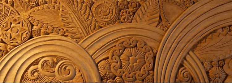 Agrell Carving: Art deco overdoor by Camille Garnier. 