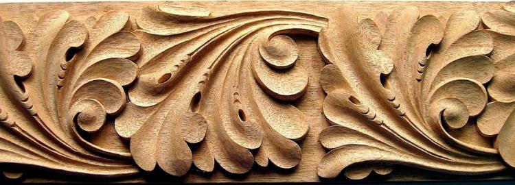 Agrell Carving: Hand carved ornament. Abbey of Larchand circa 13th century.