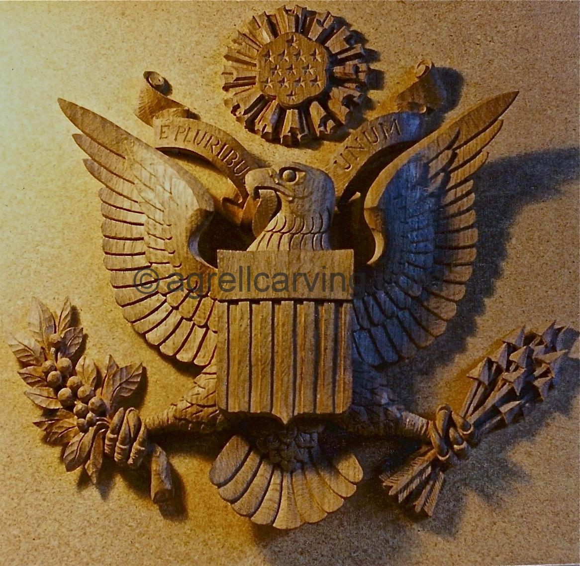 Agrell Architectural Carving Heraldry Coat of Arms with eagle