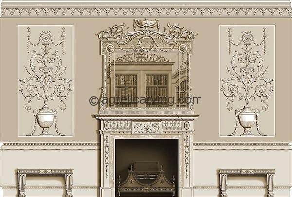 Agrell ArchitecturalAdam style room. Classical design by Agrell Architectural Carving