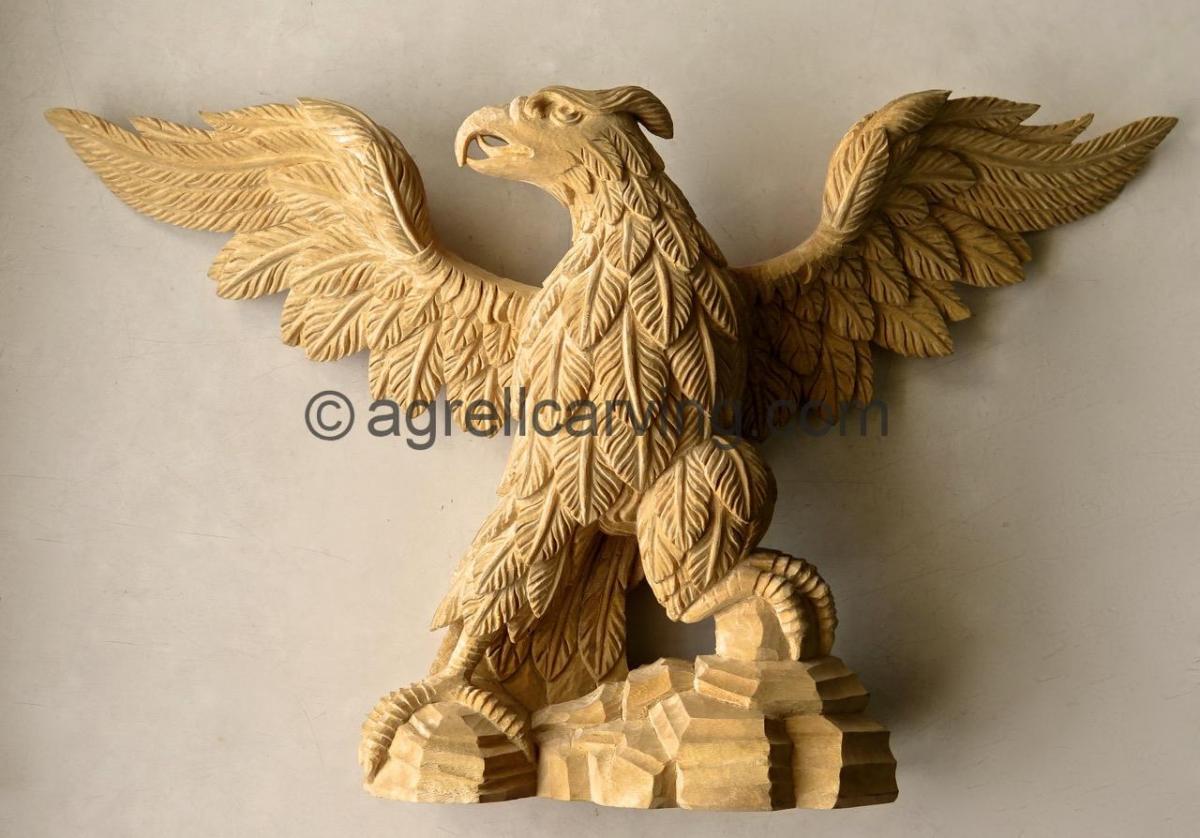 Agrell Architectural Carving hand carved eagle for console table